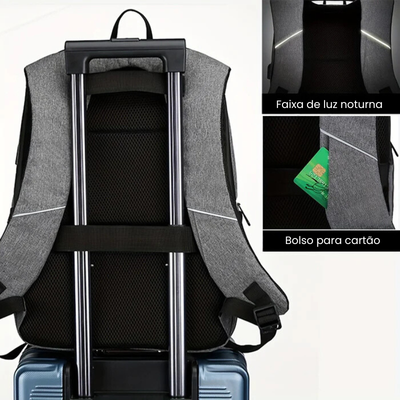 Mochila Unissex Impermeável Anti-Roubo