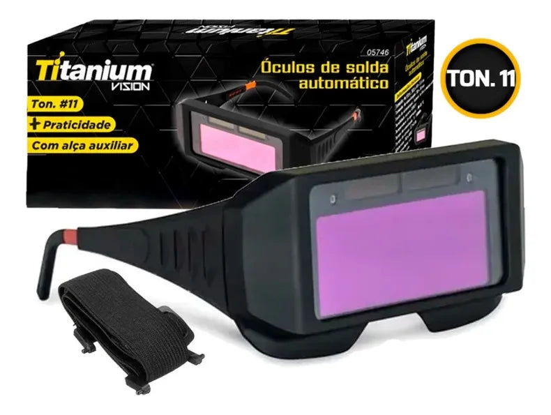 Óculos De Solda Para Soldador C/ Escurecimento Automático Cor Preto Liso