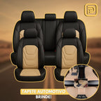 Kit Capa Para Banco de Carro em Couro Legítimo Universal Flatcar + BRINDES: Tapetes Automotivos