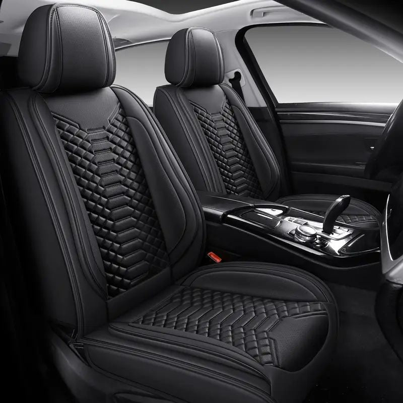 Kit Capa Para Banco de Carro em Couro Legítimo Universal Venezian + BRINDES: Tapetes Automotivos