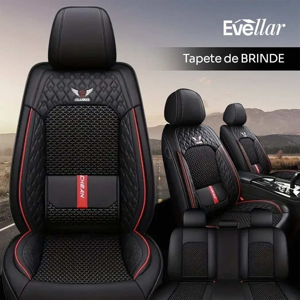 Kit Capa Banco de Carro Completo em Couro Legítimo Italian + BRINDE: Kit Tapete Completo