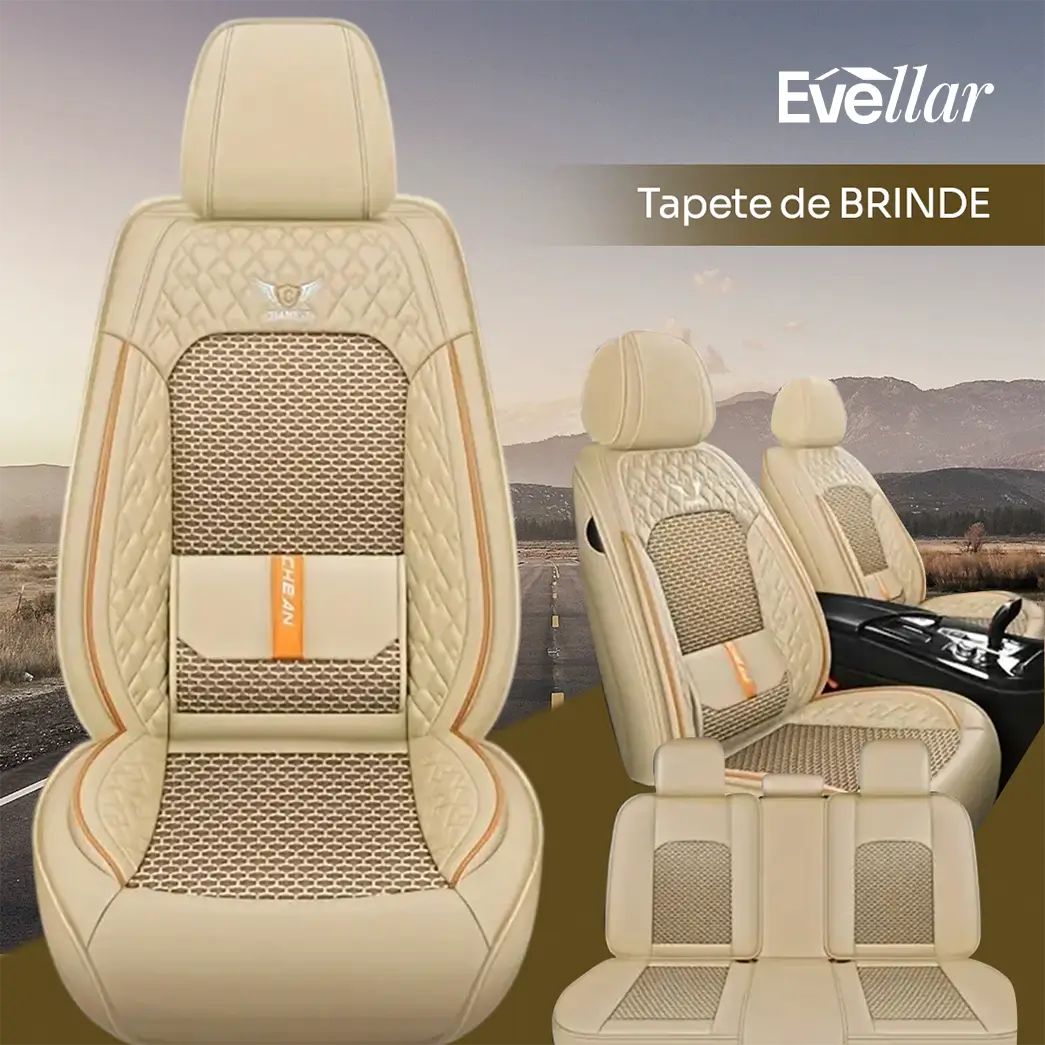 Kit Capa Banco de Carro Completo em Couro Legítimo Italian + BRINDE: Kit Tapete Completo